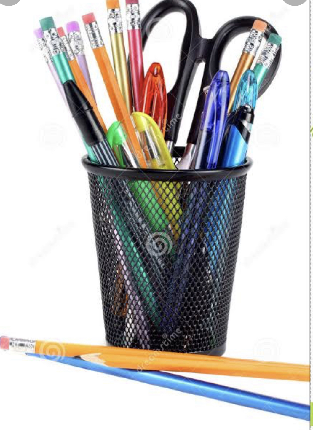 Stationery donated to the SWDA Homework Club — pens, pencils and scissors